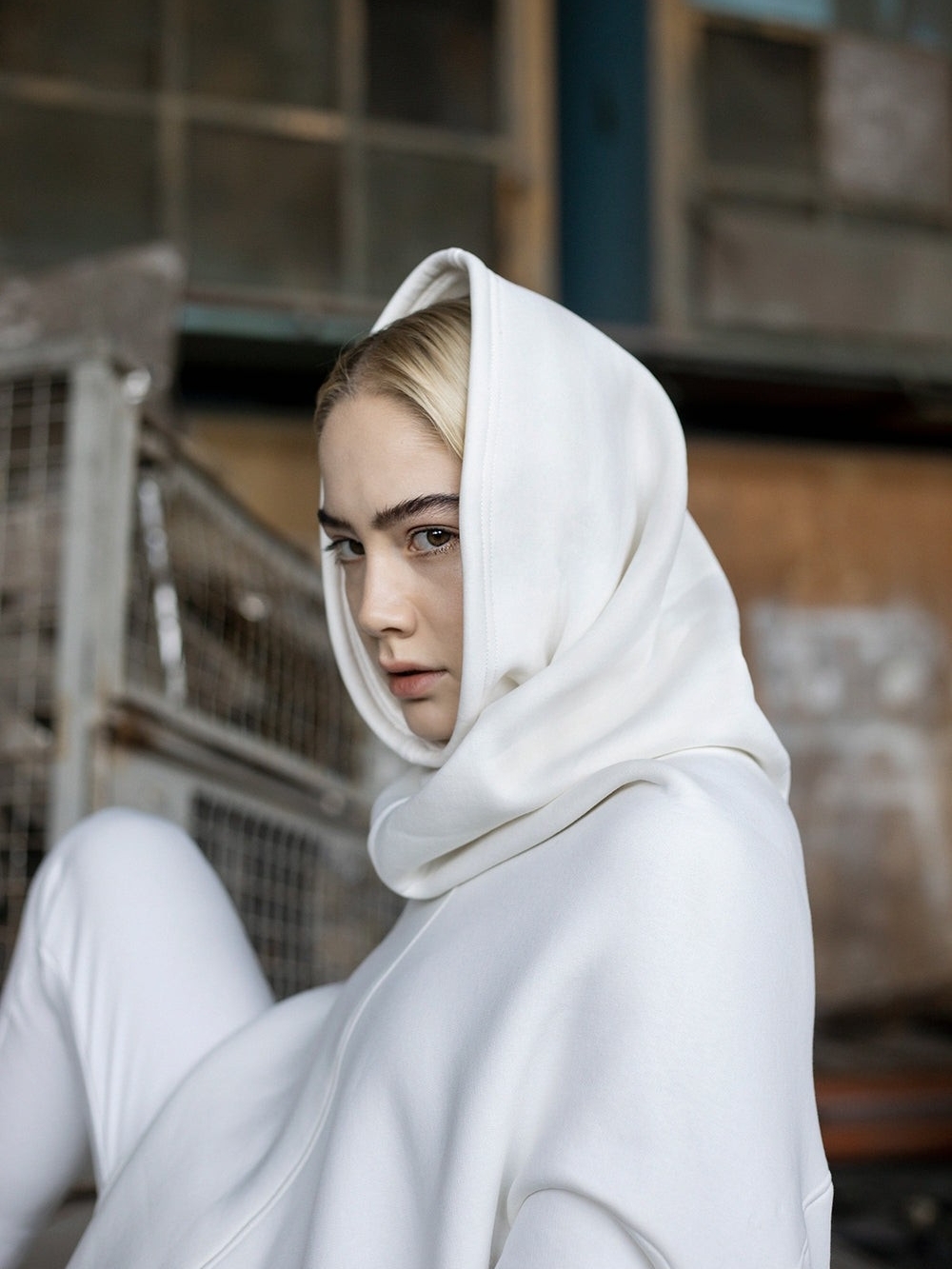 AAKASHA High Collar Poncho Hoodie